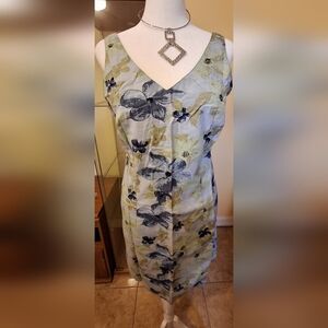 Faded Glory Floral Dress - Blue and Green